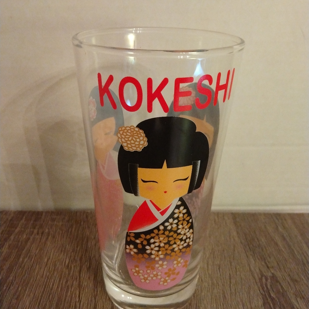 Kokeshi Doll Drinking Glass